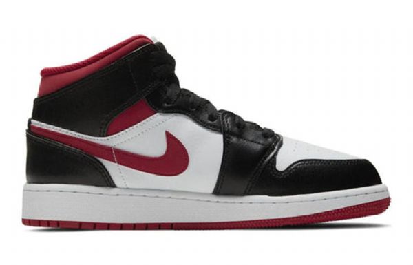 Nike Air Jordan 1 Mid Tops Gs Retro Basketball Sko Til Mænd Sort Rød