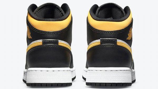 Nike Air Jordan 1 Mid Tops Gs Sko Til Damer Sort Hvidguld