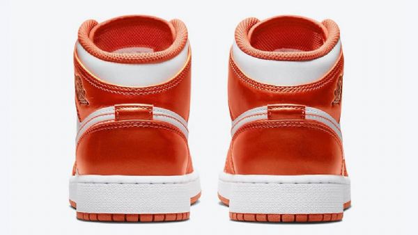 Nike Air Jordan 1 Mid Tops Gs Sko Til Mænd Hvid Orange