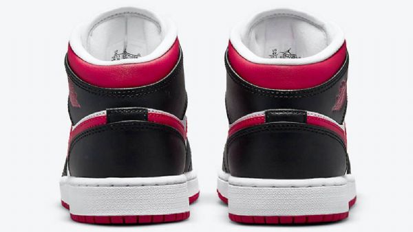 Nike Air Jordan 1 Mid Tops Gs Sko Til Mænd Hvid Sort Rød