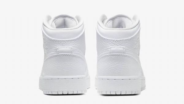 Nike Air Jordan 1 Mid Tops Gs Triple Sko Til Damer Hvid