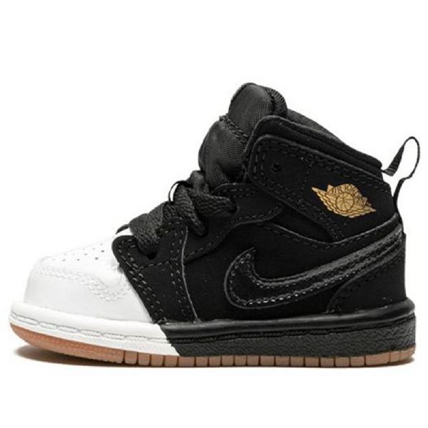Nike Air Jordan 1 Mid Tops Gt Retro Basketball Sko Til Børn Guld