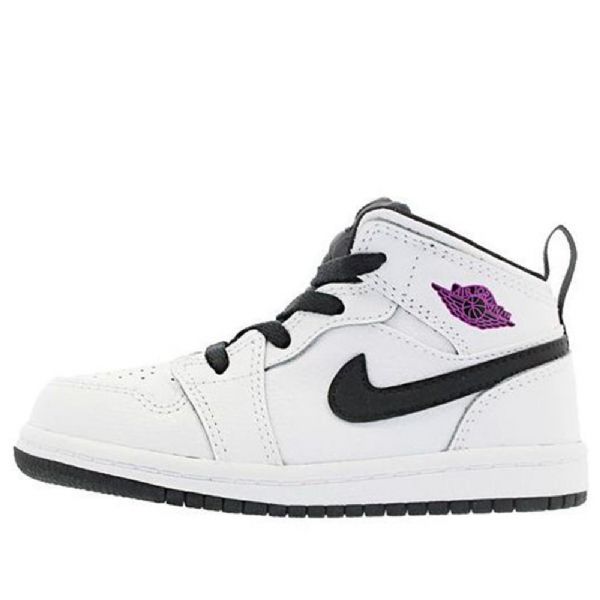 Nike Air Jordan 1 Mid Tops Gt Retro Basketball Sko Til Børn Hvid Fuchsia