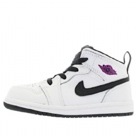 Nike Air Jordan 1 Mid Tops Gt Retro Basketball Sko Til Børn Hvid Fuchsia