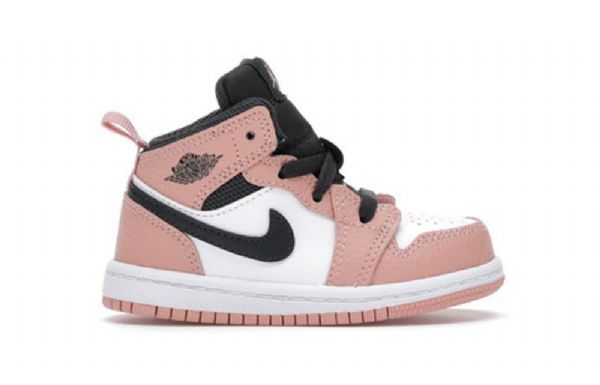 Nike Air Jordan 1 Mid Tops Gt Retro Basketball Sko Til Børn Lyserød