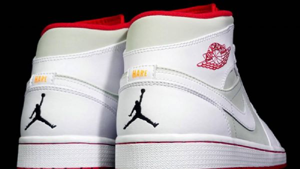 Nike Air Jordan 1 Mid Tops Hare Sko Til Mænd Hvid Grå