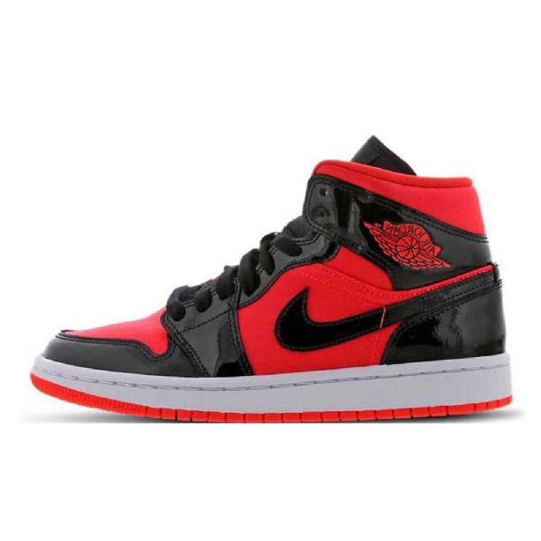 Nike Air Jordan 1 Mid Tops Hot Punch Sko Til Mænd Sort Rød