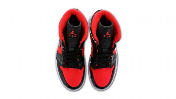 Nike Air Jordan 1 Mid Tops Hot Punch Sko Til Mænd Sort Rød