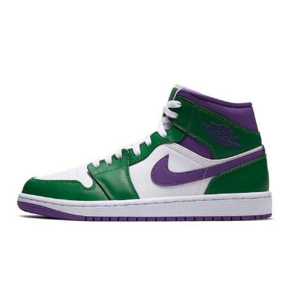 Nike Air Jordan 1 Mid Tops Hulk Sko Til Mænd Grøn Lilla
