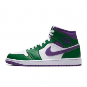 Nike Air Jordan 1 Mid Tops Hulk Sko Til Mænd Grøn Lilla