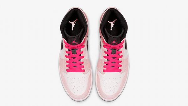 Nike Air Jordan 1 Mid Tops Hyper Sko Til Mænd Lyserød