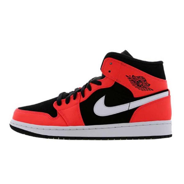 Nike Air Jordan 1 Mid Tops Infrarød 23 Sko Til Mænd Sort Rød