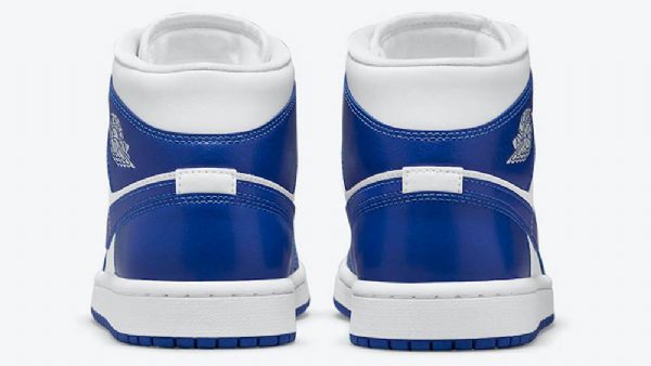 Nike Air Jordan 1 Mid Tops Kentucky Sko Til Mænd Blå Hvid