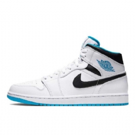 Nike Air Jordan 1 Mid Tops Laser Sko Til Damer Blå