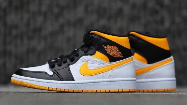 Nike Air Jordan 1 Mid Tops Laser Sko Til Damer Orange