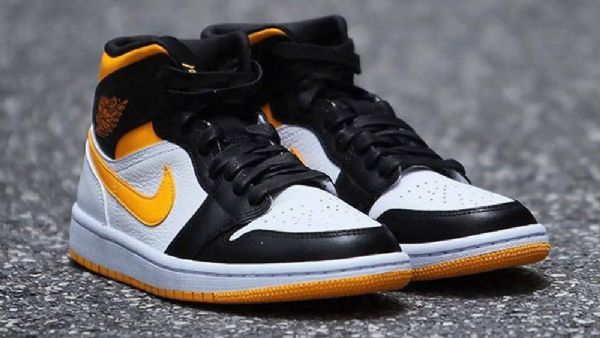 Nike Air Jordan 1 Mid Tops Laser Sko Til Damer Orange