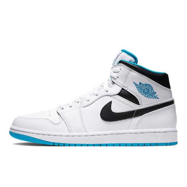 Nike Air Jordan 1 Mid Tops Laser Sko Til Mænd Blå
