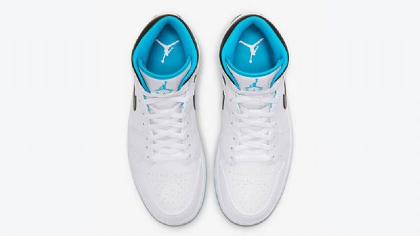 Nike Air Jordan 1 Mid Tops Laser Sko Til Mænd Blå