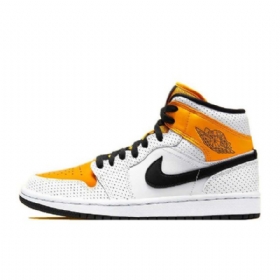 Nike Air Jordan 1 Mid Tops Laser Sko Til Mænd Orange