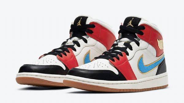 Nike Air Jordan 1 Mid Tops Let(her)man Sko Til Damer Flerfarvet