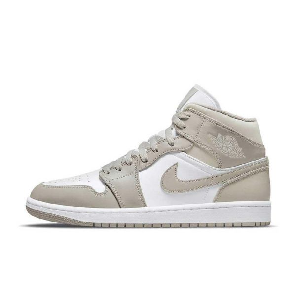 Nike Air Jordan 1 Mid Tops Linned Sko Til Mænd Oliven Grøn Hvid