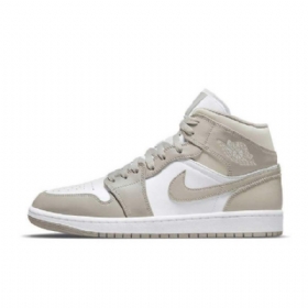 Nike Air Jordan 1 Mid Tops Linned Sko Til Mænd Oliven Grøn Hvid