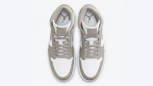 Nike Air Jordan 1 Mid Tops Linned Sko Til Mænd Oliven Grøn Hvid