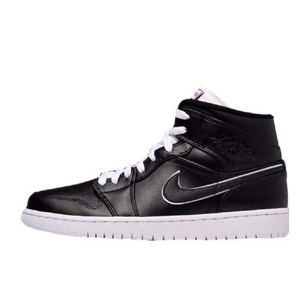 Nike Air Jordan 1 Mid Tops Måske Sko Til Mænd Sort