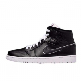 Nike Air Jordan 1 Mid Tops Måske Sko Til Mænd Sort