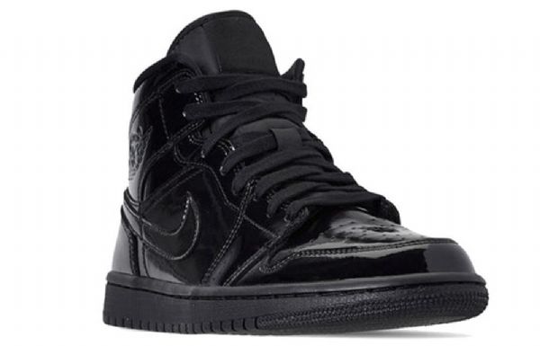 Nike Air Jordan 1 Mid Tops Patent Se Retro Basketball Sko Til Damer Sort