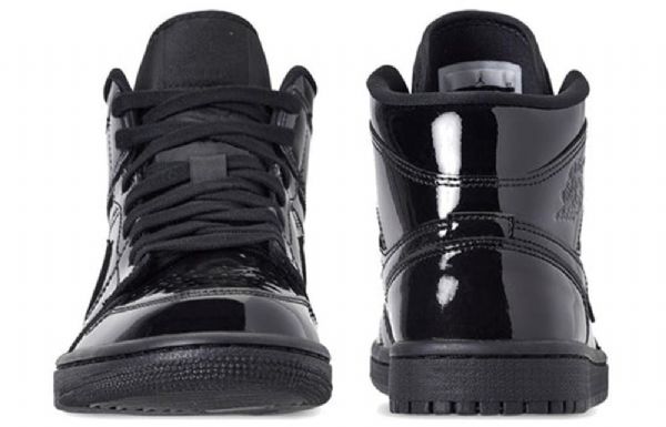Nike Air Jordan 1 Mid Tops Patent Se Retro Basketball Sko Til Damer Sort