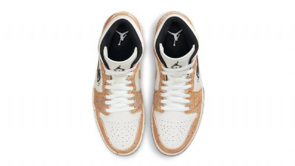 Nike Air Jordan 1 Mid Tops Penselstrøgssko Til Damer Koralgrå