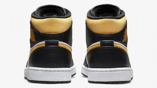 Nike Air Jordan 1 Mid Tops Pollensko Til Damer Sort Hvid Brun