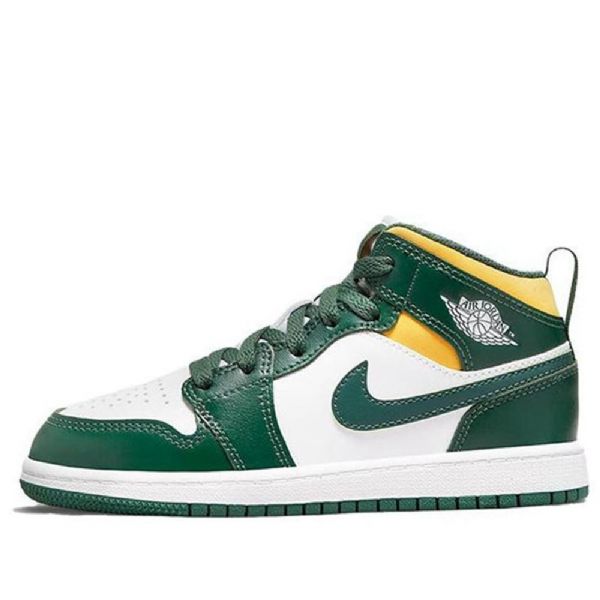 Nike Air Jordan 1 Mid Tops Ps Retro Basketball Sko Til Mænd Grøn Sort