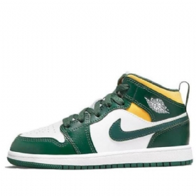 Nike Air Jordan 1 Mid Tops Ps Retro Basketball Sko Til Mænd Grøn Sort