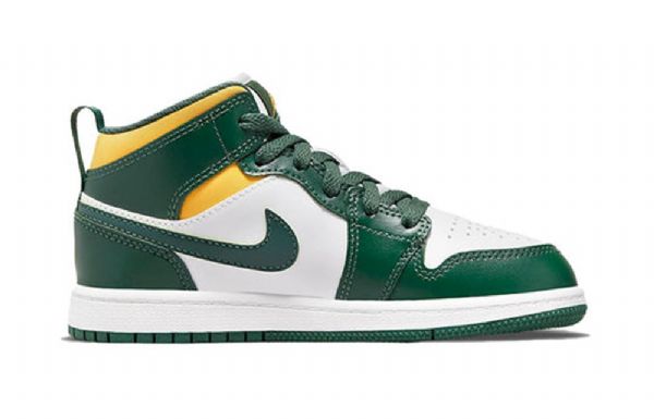 Nike Air Jordan 1 Mid Tops Ps Retro Basketball Sko Til Mænd Grøn Sort