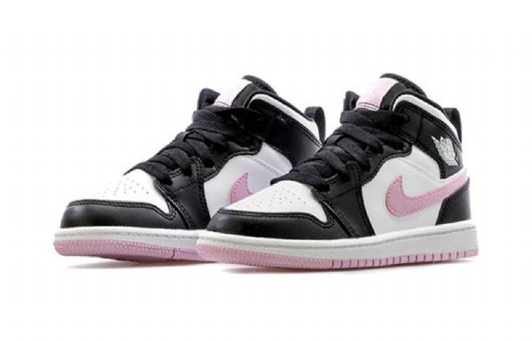 Nike Air Jordan 1 Mid Tops Ps Retro Basketball Sko Til Mænd Hvid Lys Lyserød