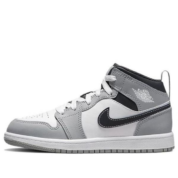 Nike Air Jordan 1 Mid Tops Ps Retro Basketball Sko Til Mænd Lysegrå