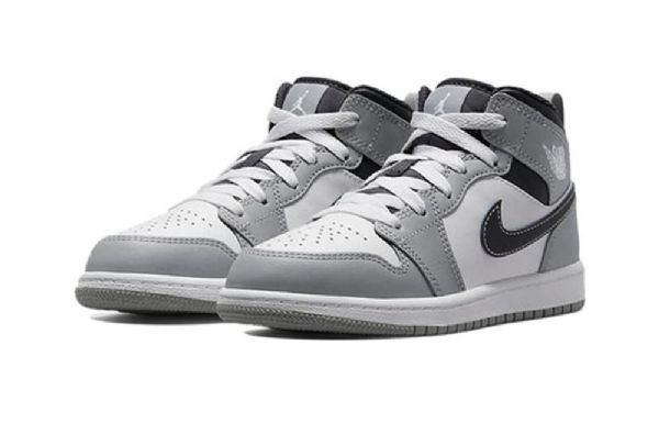 Nike Air Jordan 1 Mid Tops Ps Retro Basketball Sko Til Mænd Lysegrå