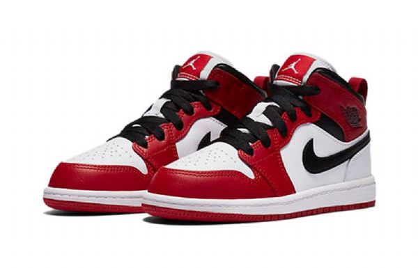 Nike Air Jordan 1 Mid Tops Ps Retro Basketball Sko Til Mænd Rød Hvid