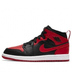 Nike Air Jordan 1 Mid Tops Ps Retro Basketball Sko Til Mænd Sort Rød