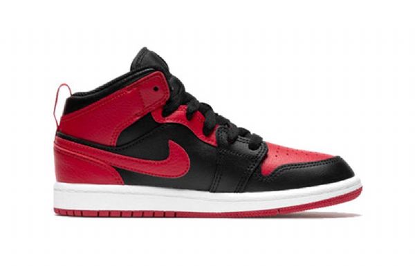 Nike Air Jordan 1 Mid Tops Ps Retro Basketball Sko Til Mænd Sort Rød
