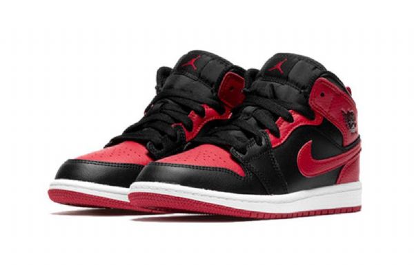 Nike Air Jordan 1 Mid Tops Ps Retro Basketball Sko Til Mænd Sort Rød