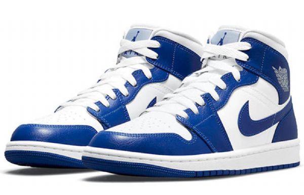 Nike Air Jordan 1 Mid Tops Retro Basketball Sko Til Damer Blå