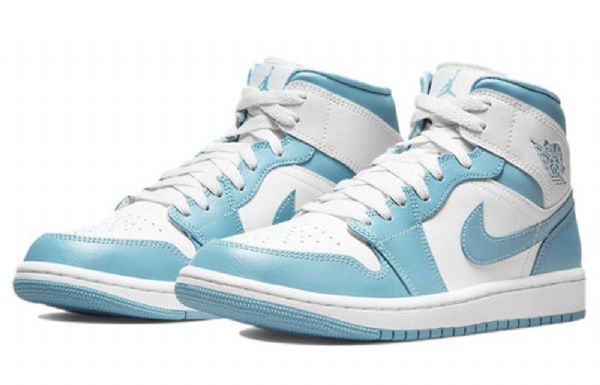 Nike Air Jordan 1 Mid Tops Retro Basketball Sko Til Damer Blå
