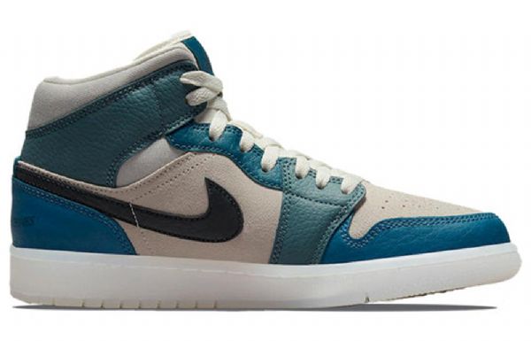 Nike Air Jordan 1 Mid Tops Retro Basketball Sko Til Damer Blå Rød