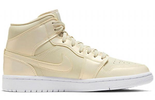 Nike Air Jordan 1 Mid Tops Retro Basketball Sko Til Damer Citrongul