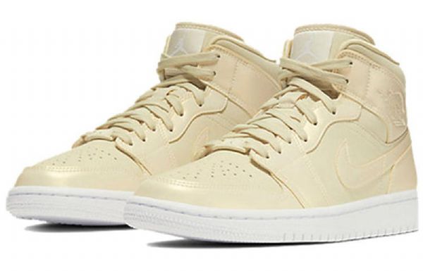 Nike Air Jordan 1 Mid Tops Retro Basketball Sko Til Damer Citrongul