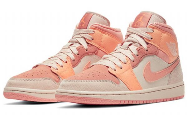 Nike Air Jordan 1 Mid Tops Retro Basketball Sko Til Damer Coral
