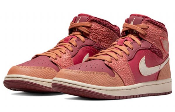 Nike Air Jordan 1 Mid Tops Retro Basketball Sko Til Damer Coral
